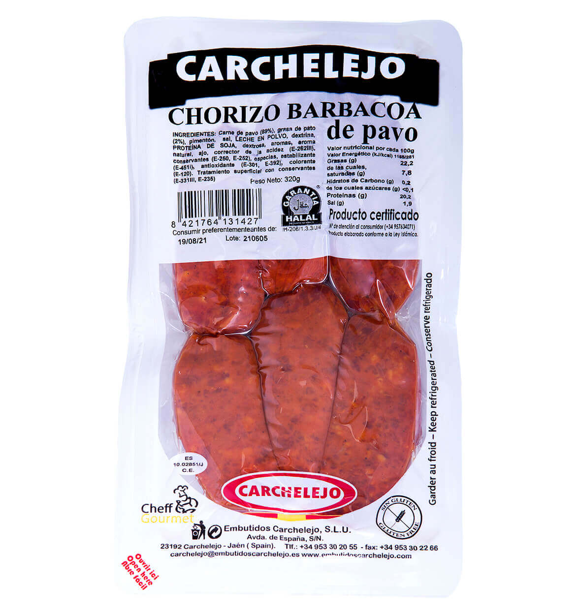 chorizo bbq de pavo 320g